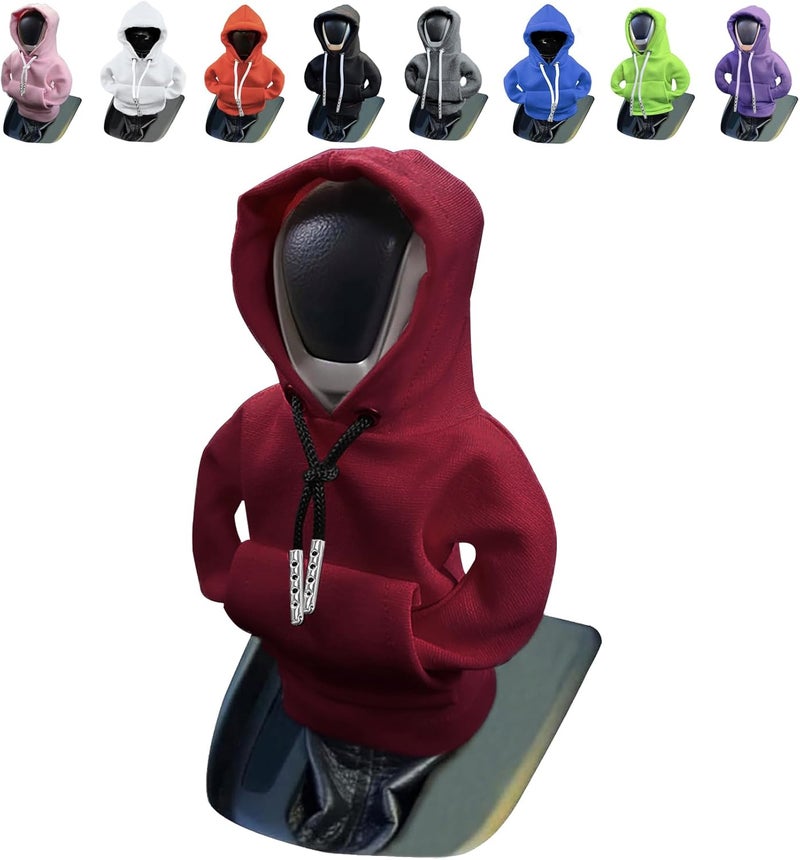 vvag Gear Shift Hoodie,Universal Shift Knob Hoodie, 4.7 Inch Car Shifter Stick Protector Decoration, Funny Hoodie Car Gear Shift Cover, Auto Interior Accessories Shifter Hoodie (Red) - Image 1